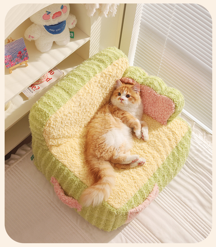 PawsCube Cake-Shaped Pet Sofa - Cozy Cat & Dog Bed | Durable Washable Pet Furniture